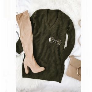 Lulu’s women’s dress Bringing Sexy Back long-sleeve backless olive green small